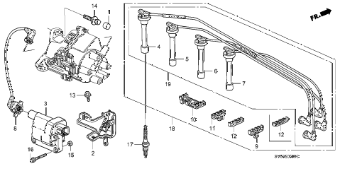 1992 accord LX 5 DOOR 5MT HIGH TENSION CORD - SPARK PLUG diagram 1992 accord LX 5 DOOR 5MT HIGH TENSION CORD - SPARK PLUG diagram