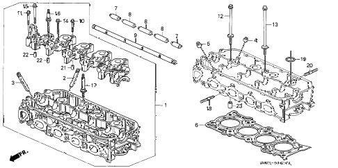 1993 accord EX 5 DOOR 4AT CYLINDER HEAD diagram 1993 accord EX 5 DOOR 4AT CYLINDER HEAD diagram