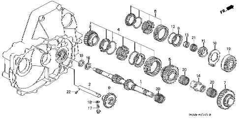 1992 accord EX 5 DOOR 5MT MT MAINSHAFT diagram 1992 accord EX 5 DOOR 5MT MT MAINSHAFT diagram