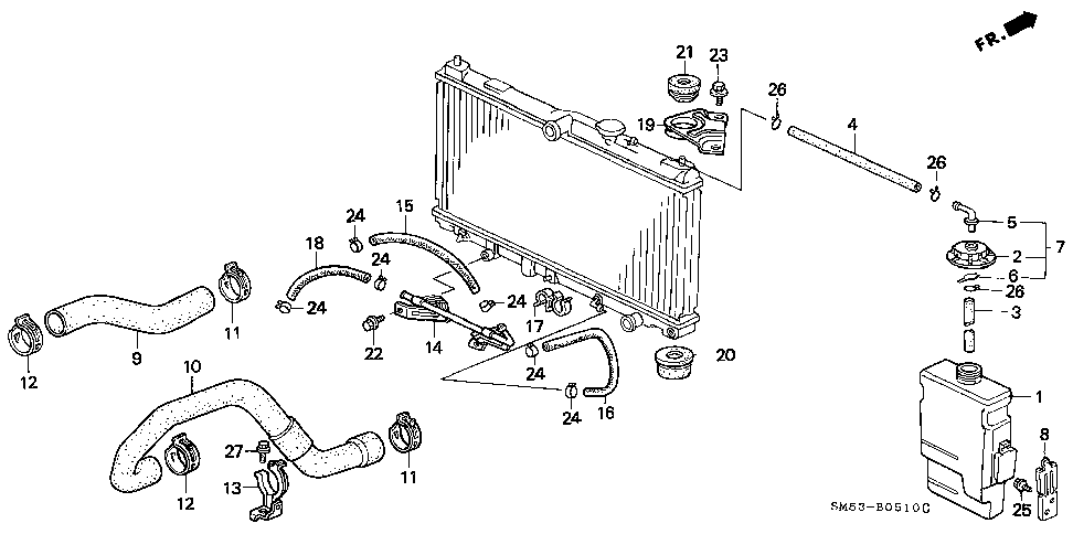 1992 Honda accord radiator hose diagram #3
