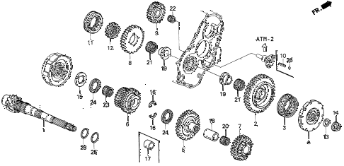 1993 del S 2 DOOR 4AT AT COUNTERSHAFT diagram 1993 del S 2 DOOR 4AT AT COUNTERSHAFT diagram