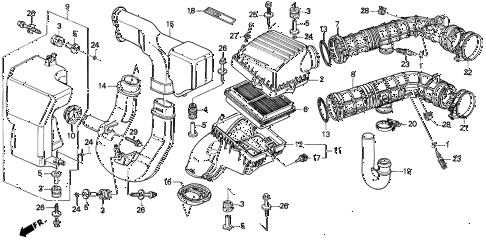 1997 del SI 2 DOOR 5MT AIR CLEANER (1) diagram 1997 del SI 2 DOOR 5MT AIR CLEANER (1) diagram
