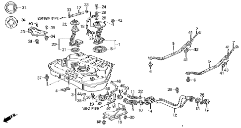 1997 del SI 2 DOOR 5MT FUEL TANK diagram 1997 del SI 2 DOOR 5MT FUEL TANK diagram