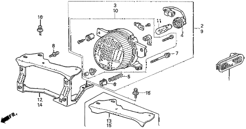 1994 del V-TEC 2 DOOR 5MT FRONT ACCESSORY LIGHT diagram 1994 del V-TEC 2 DOOR 5MT FRONT ACCESSORY LIGHT diagram