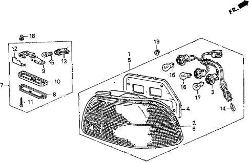 1995 del V-TEC 2 DOOR 5MT TAILLIGHT diagram 1995 del V-TEC 2 DOOR 5MT TAILLIGHT diagram