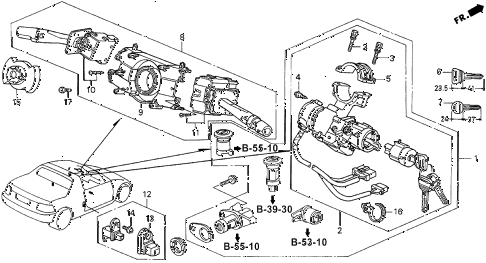 1994 del V-TEC 2 DOOR 5MT COMBINATION SWITCH diagram 1994 del V-TEC 2 DOOR 5MT COMBINATION SWITCH diagram