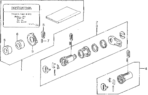 1994 del S 2 DOOR 5MT KEY CYLINDER KIT diagram 1994 del S 2 DOOR 5MT KEY CYLINDER KIT diagram