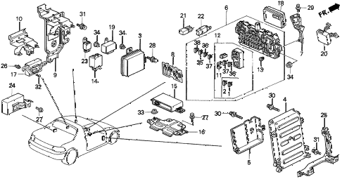 1993 del S 2 DOOR 4AT CONTROL UNIT (CABIN) diagram 1993 del S 2 DOOR 4AT CONTROL UNIT (CABIN) diagram