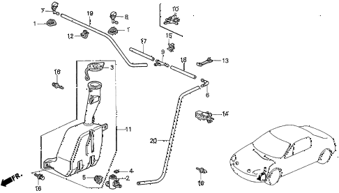 1996 del SI 2 DOOR 5MT WINDSHIELD WASHER diagram 1996 del SI 2 DOOR 5MT WINDSHIELD WASHER diagram