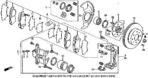 1997 del V-TEC 2 DOOR 5MT FRONT BRAKE (V-TEC) diagram 1997 del V-TEC 2 DOOR 5MT FRONT BRAKE (V-TEC) diagram