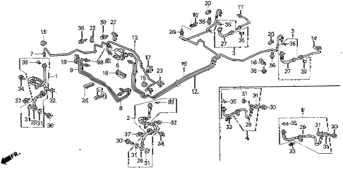 1995 del SI 2 DOOR 5MT BRAKE LINES (1) diagram 1995 del SI 2 DOOR 5MT BRAKE LINES (1) diagram
