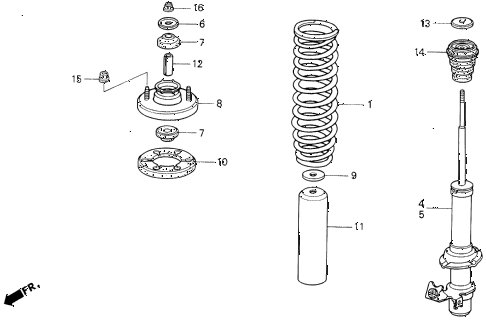 1995 del S 2 DOOR 5MT FRONT SHOCK ABSORBER diagram 1995 del S 2 DOOR 5MT FRONT SHOCK ABSORBER diagram