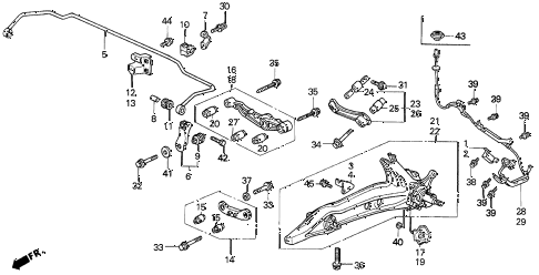 1994 del SI 2 DOOR 4AT REAR LOWER ARM diagram 1994 del SI 2 DOOR 4AT REAR LOWER ARM diagram