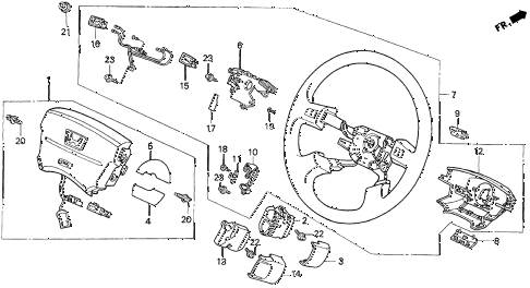 1997 del SI 2 DOOR 4AT STEERING WHEEL (SRS) diagram 1997 del SI 2 DOOR 4AT STEERING WHEEL (SRS) diagram