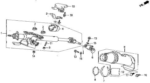 1995 del SI 2 DOOR 5MT STEERING COLUMN diagram 1995 del SI 2 DOOR 5MT STEERING COLUMN diagram