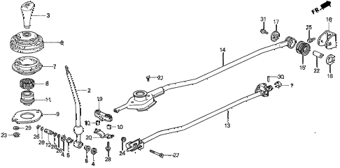 1993 del S 2 DOOR 5MT SHIFT LEVER diagram 1993 del S 2 DOOR 5MT SHIFT LEVER diagram