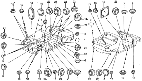 1994 del SI 2 DOOR 5MT GROMMET diagram 1994 del SI 2 DOOR 5MT GROMMET diagram