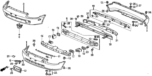 1994 del SI 2 DOOR 5MT BUMPER diagram 1994 del SI 2 DOOR 5MT BUMPER diagram