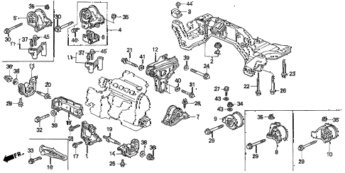 1997 del SI 2 DOOR 4AT ENGINE MOUNT (2) diagram 1997 del SI 2 DOOR 4AT ENGINE MOUNT (2) diagram