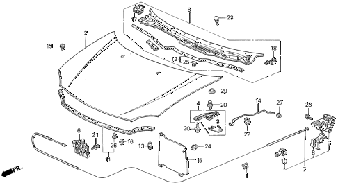 1994 del SI 2 DOOR 4AT HOOD diagram 1994 del SI 2 DOOR 4AT HOOD diagram