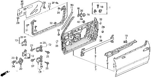 1995 del S 2 DOOR 5MT DOOR PANEL diagram 1995 del S 2 DOOR 5MT DOOR PANEL diagram