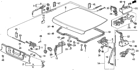 1997 del SI 2 DOOR 4AT TRUNK LID diagram 1997 del SI 2 DOOR 4AT TRUNK LID diagram
