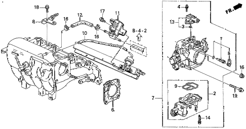 1997 del SI 2 DOOR 4AT THROTTLE BODY (3) diagram 1997 del SI 2 DOOR 4AT THROTTLE BODY (3) diagram