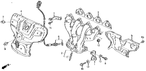 1995 del SI 2 DOOR 5MT EXHAUST MANIFOLD (SI) diagram 1995 del SI 2 DOOR 5MT EXHAUST MANIFOLD (SI) diagram