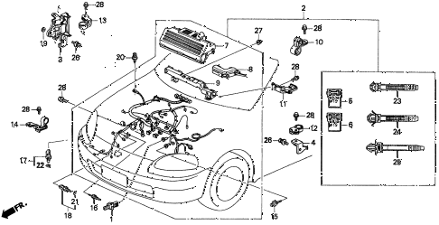 1996 del V-TEC 2 DOOR 5MT ENGINE WIRE HARNESS ( 1996 del V-TEC 2 DOOR 5MT ENGINE WIRE HARNESS (