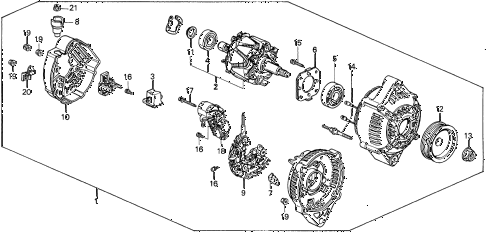 1993 del SI 2 DOOR 4AT ALTERNATOR (DENSO) (1) diagram 1993 del SI 2 DOOR 4AT ALTERNATOR (DENSO) (1) diagram