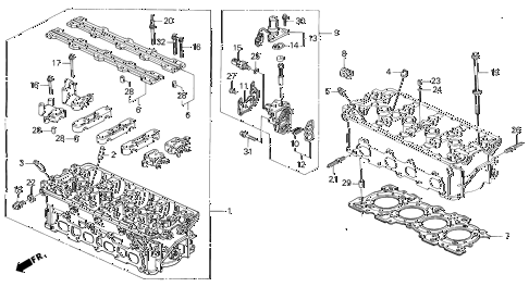 1996 del V-TEC 2 DOOR 5MT CYLINDER HEAD (V-TEC) diagram 1996 del V-TEC 2 DOOR 5MT CYLINDER HEAD (V-TEC) diagram