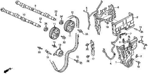 1995 del V-TEC 2 DOOR 5MT CAMSHAFT - TIMING BELT (V-TEC) diagram 1995 del V-TEC 2 DOOR 5MT CAMSHAFT - TIMING BELT (V-TEC) diagram