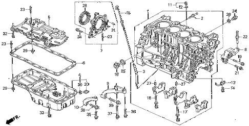 1995 del V-TEC 2 DOOR 5MT CYLINDER BLOCK - OIL PAN (V-TEC) diagram 1995 del V-TEC 2 DOOR 5MT CYLINDER BLOCK - OIL PAN (V-TEC) diagram