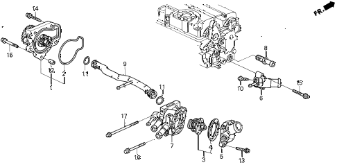 1994 del V-TEC 2 DOOR 5MT WATER PUMP - THERMOSTAT (V-TEC) diagram 1994 del V-TEC 2 DOOR 5MT WATER PUMP - THERMOSTAT (V-TEC) diagram