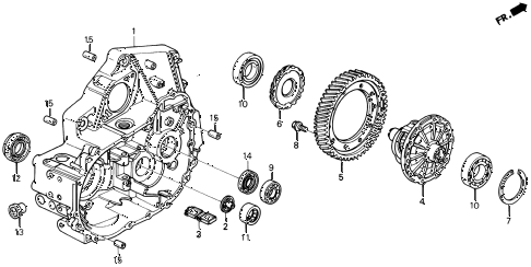1996 del SI 2 DOOR 5MT MT CLUTCH HOUSING (S,SI) diagram 1996 del SI 2 DOOR 5MT MT CLUTCH HOUSING (S,SI) diagram