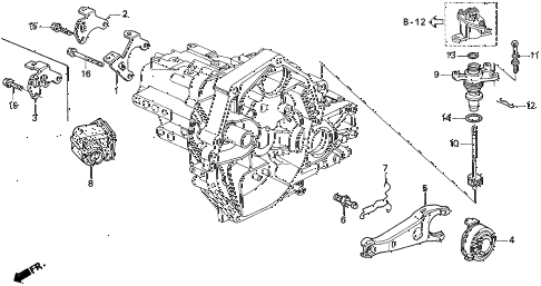 1996 del SI 2 DOOR 5MT MT CLUTCH RELEASE (S,SI) diagram 1996 del SI 2 DOOR 5MT MT CLUTCH RELEASE (S,SI) diagram
