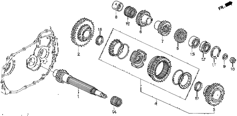 1994 del S 2 DOOR 5MT MT COUNTERSHAFT (S,SI) diagram 1994 del S 2 DOOR 5MT MT COUNTERSHAFT (S,SI) diagram