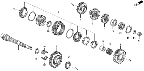 1996 del V-TEC 2 DOOR 5MT MT COUNTERSHAFT (V-TEC) diagram 1996 del V-TEC 2 DOOR 5MT MT COUNTERSHAFT (V-TEC) diagram