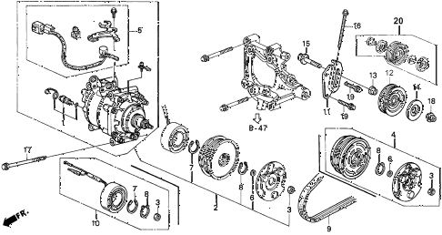 1997 del SI 2 DOOR 4AT A/C COMPRESSOR (SANDEN) ( 1997 del SI 2 DOOR 4AT A/C COMPRESSOR (SANDEN) (
