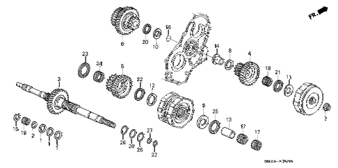 1994 civic DX 3 DOOR 4AT AT MAINSHAFT diagram 1994 civic DX 3 DOOR 4AT AT MAINSHAFT diagram
