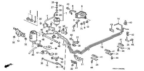 1995 civic SI 3 DOOR 5MT FUEL PIPE (2) diagram 1995 civic SI 3 DOOR 5MT FUEL PIPE (2) diagram