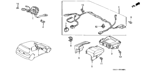 1994 civic DX 3 DOOR 5MT SRS UNIT (2) diagram 1994 civic DX 3 DOOR 5MT SRS UNIT (2) diagram