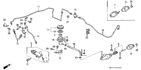 1993 civic CX 3 DOOR 5MT CLUTCH MASTER CYLINDER diagram 1993 civic CX 3 DOOR 5MT CLUTCH MASTER CYLINDER diagram