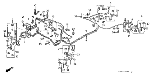 1994 civic SI(ABS) 3 DOOR 5MT BRAKE LINES (2) diagram 1994 civic SI(ABS) 3 DOOR 5MT BRAKE LINES (2) diagram