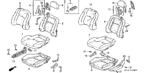 1994 civic SI(ABS) 3 DOOR 5MT FRONT SEAT diagram 1994 civic SI(ABS) 3 DOOR 5MT FRONT SEAT diagram