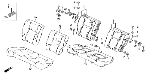 1994 civic CX 3 DOOR 5MT REAR SEAT diagram 1994 civic CX 3 DOOR 5MT REAR SEAT diagram