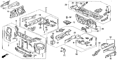 1994 civic VX 3 DOOR 5MT FRONT BULKHEAD diagram 1994 civic VX 3 DOOR 5MT FRONT BULKHEAD diagram