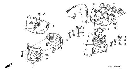 1992 civic VX 3 DOOR 5MT EXHAUST MANIFOLD (1) diagram 1992 civic VX 3 DOOR 5MT EXHAUST MANIFOLD (1) diagram