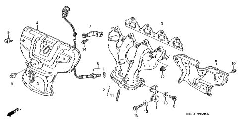 1993 civic SI 3 DOOR 5MT EXHAUST MANIFOLD (3) diagram 1993 civic SI 3 DOOR 5MT EXHAUST MANIFOLD (3) diagram