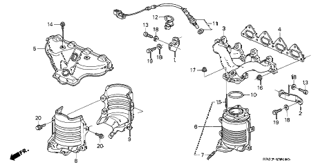 1993 civic CX 3 DOOR 5MT EXHAUST MANIFOLD (4) diagram 1993 civic CX 3 DOOR 5MT EXHAUST MANIFOLD (4) diagram